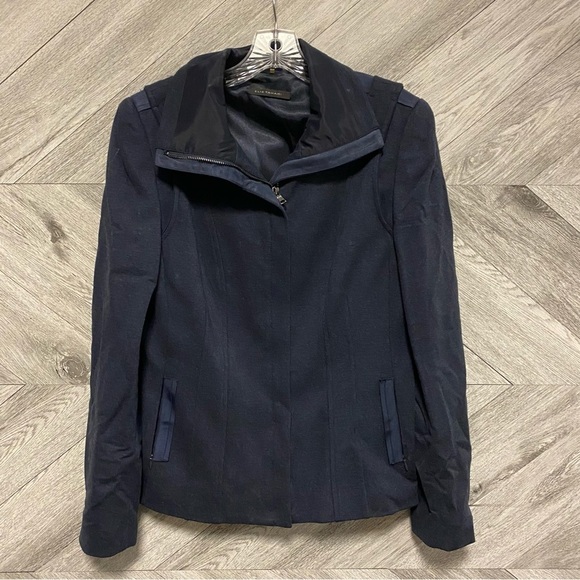 Elie Tahari | Cotton Blend Pantsuit In Navy Classic Set - Picture 2 of 12